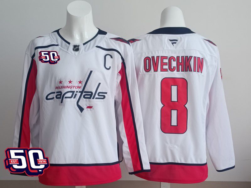 Men 2025 Washington Capitals #8 Ovechkin White Fanatics Home Premium NHL Jersey style 4->washington capitals->NHL Jersey
